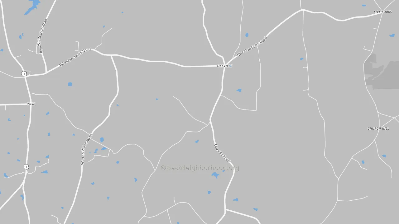 Transit Grade map of Oakville, NC