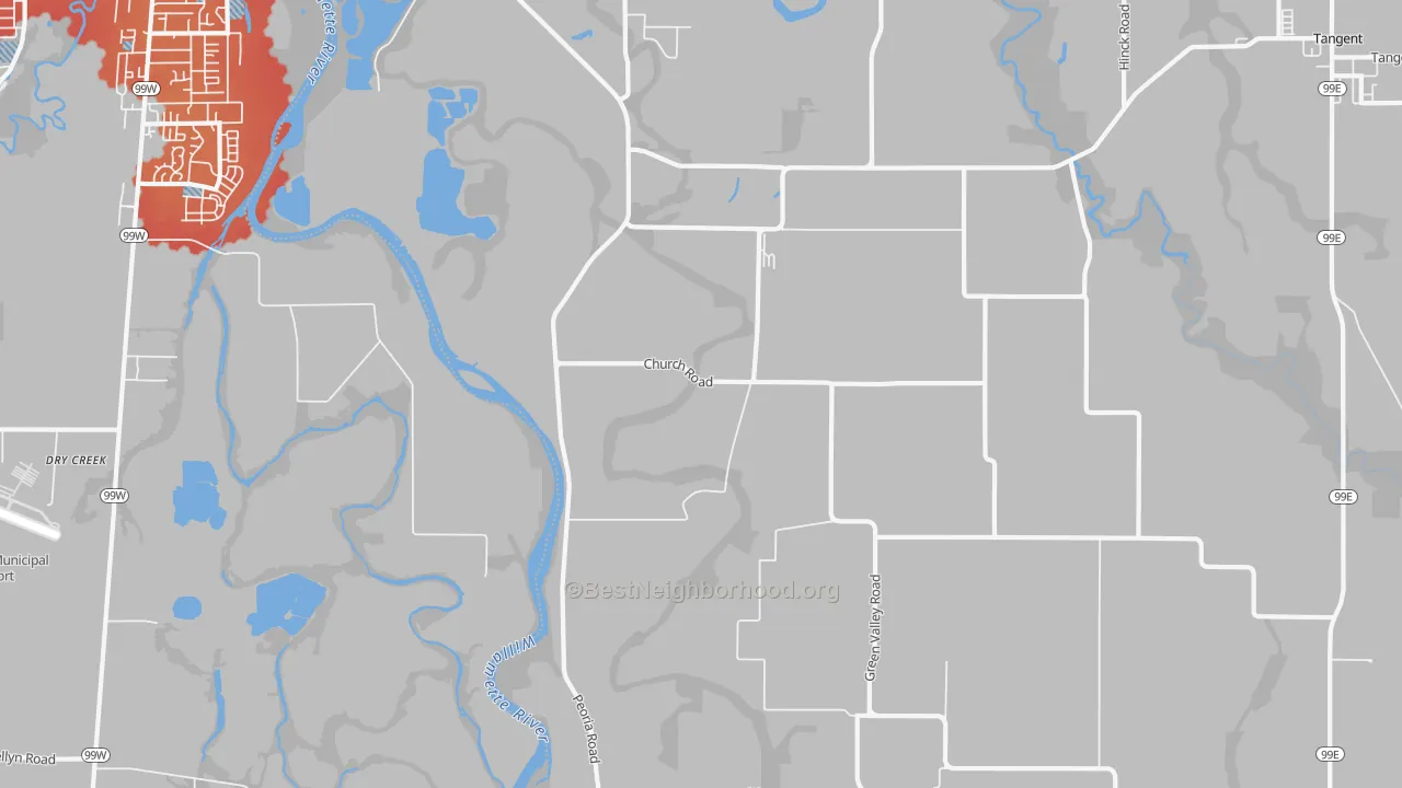 Transit Grade map of Oakville, OR