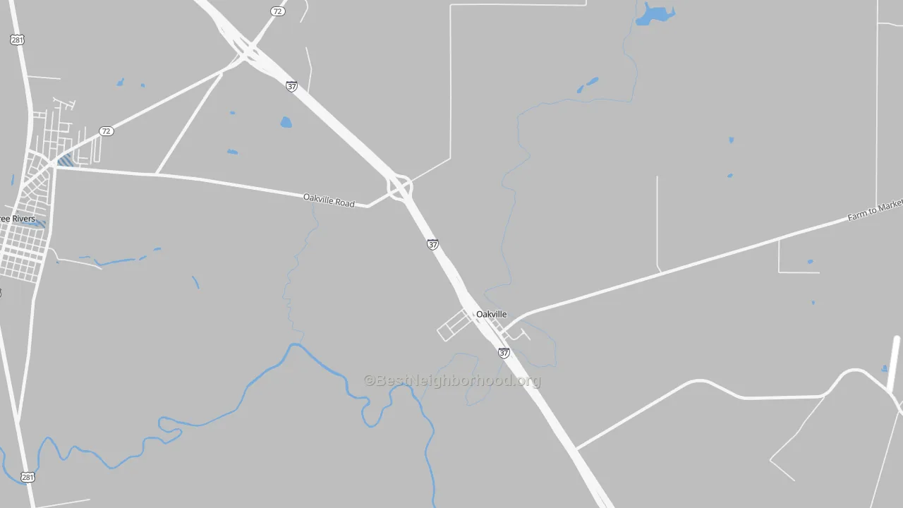 Transit Grade map of Oakville, TX