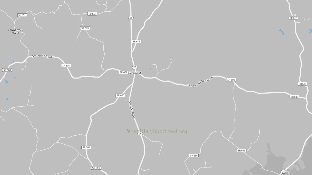 Transit Grade map of Oakville, VA