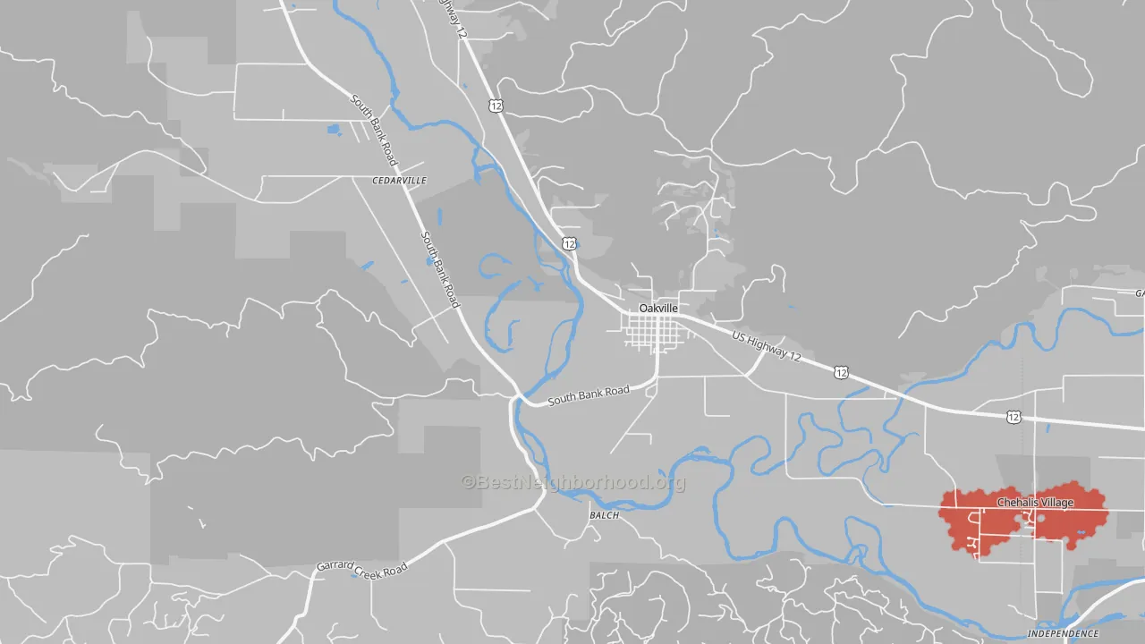 Transit Grade map of Oakville, WA
