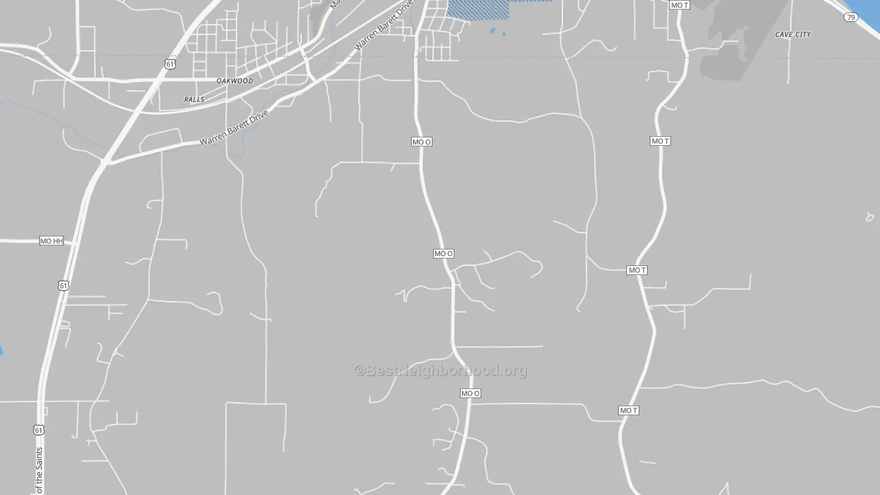 Transit Grade map of Oakwood, MO