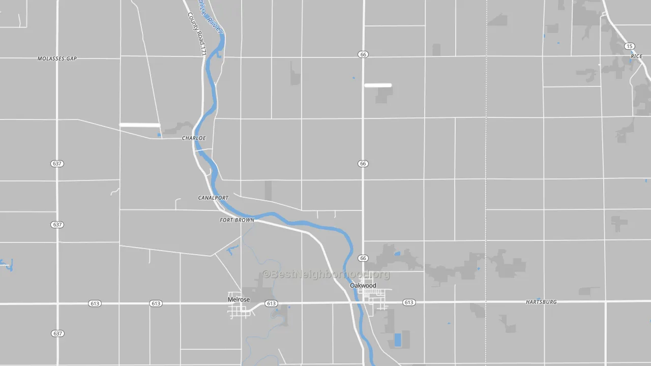 Transit Grade map of Oakwood, OH