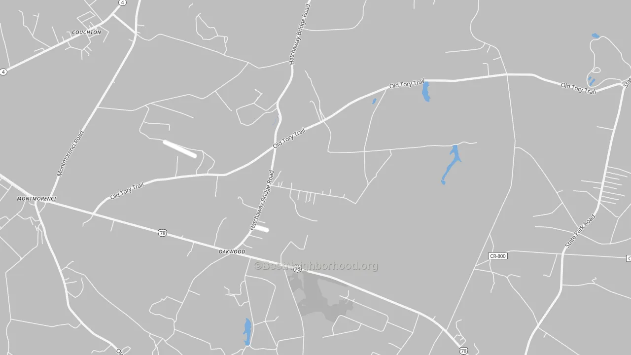 Transit Grade map of Oakwood, SC