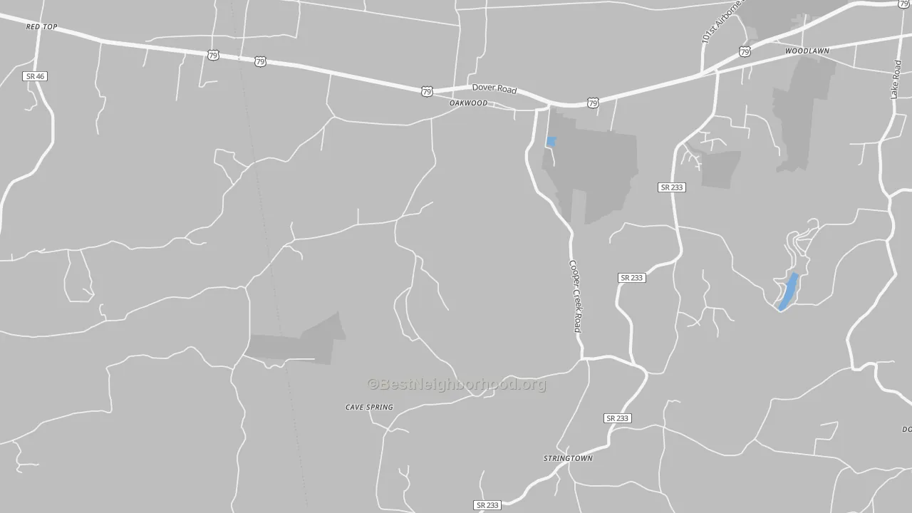 Transit Grade map of Oakwood, TN