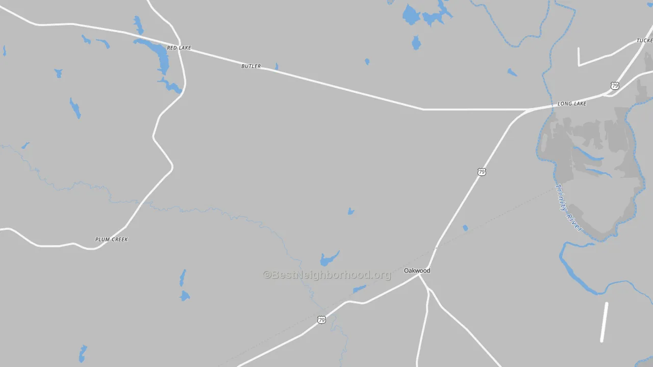 Transit Grade map of Oakwood, TX