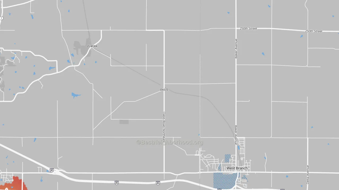 Transit Grade map of Oasis, IA