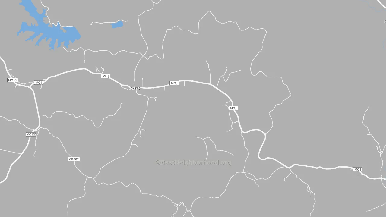 Transit Grade map of Oates, MO