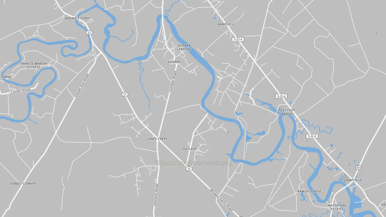 Transit Grade map of Oatland, SC