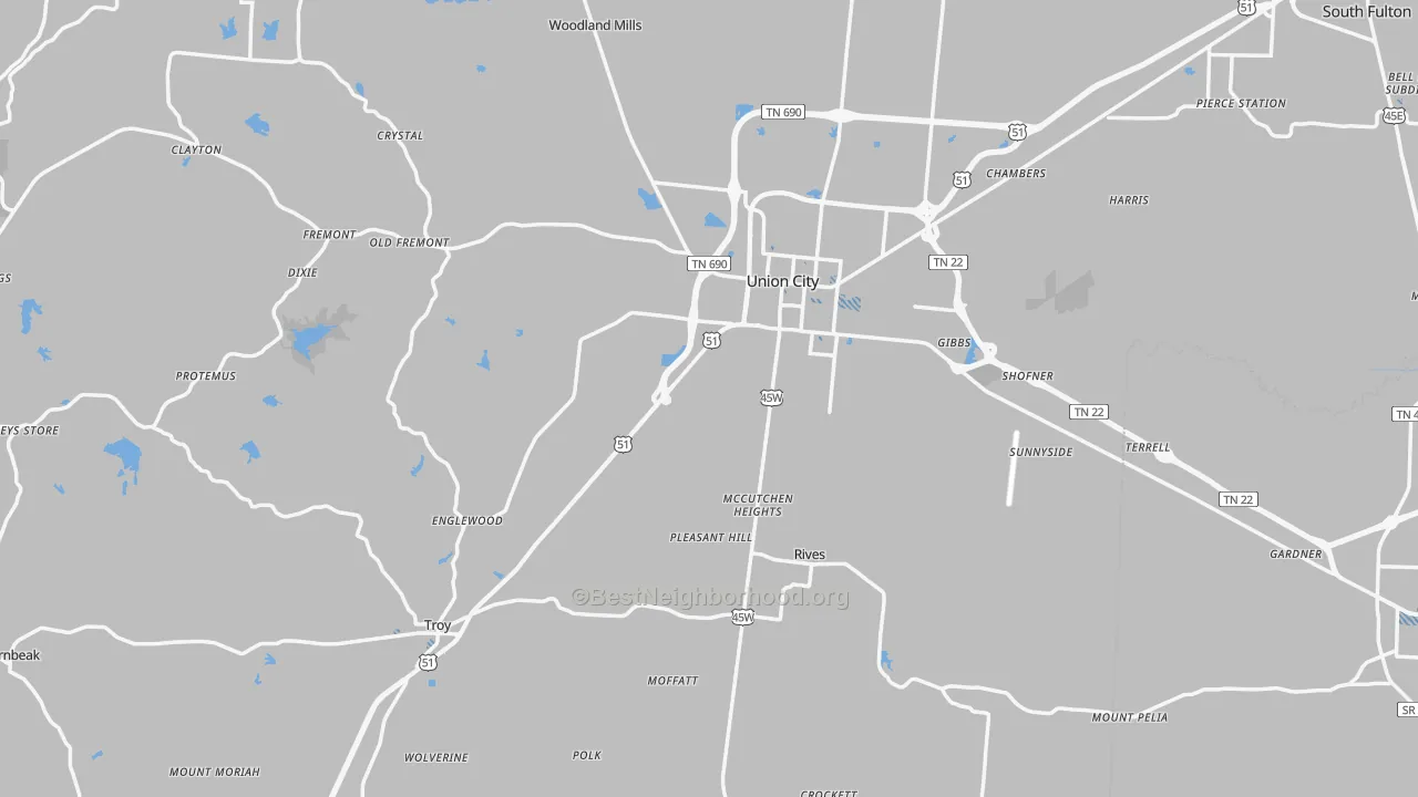 Transit Grade map of Obion County, TN