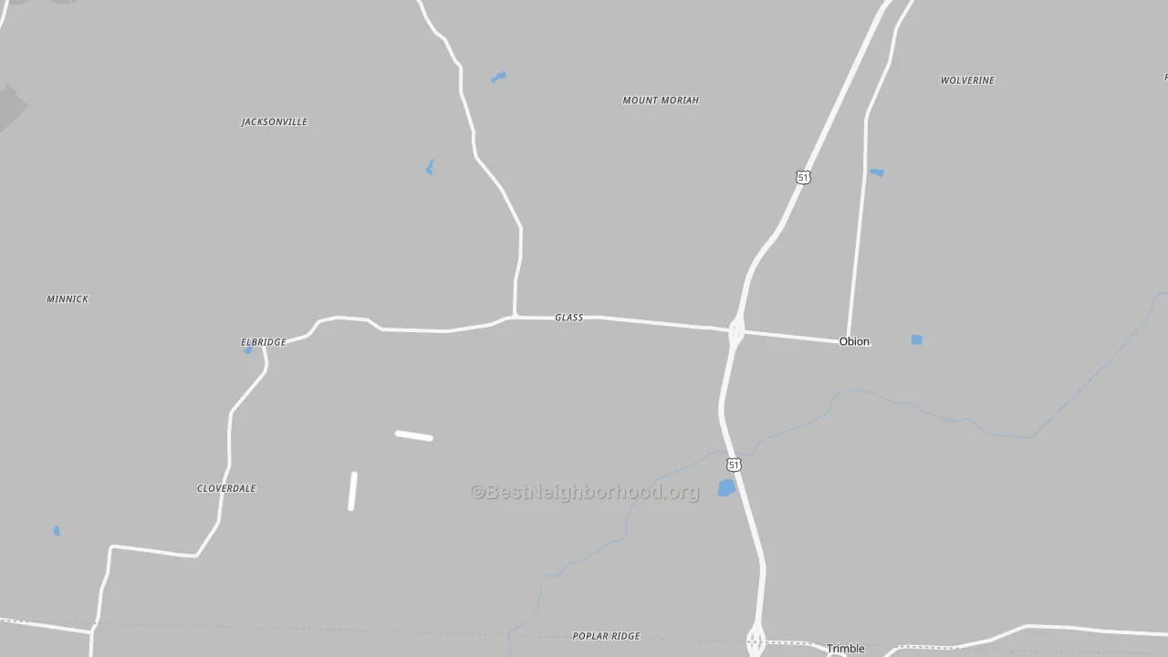 Transit Grade map of Obion, TN