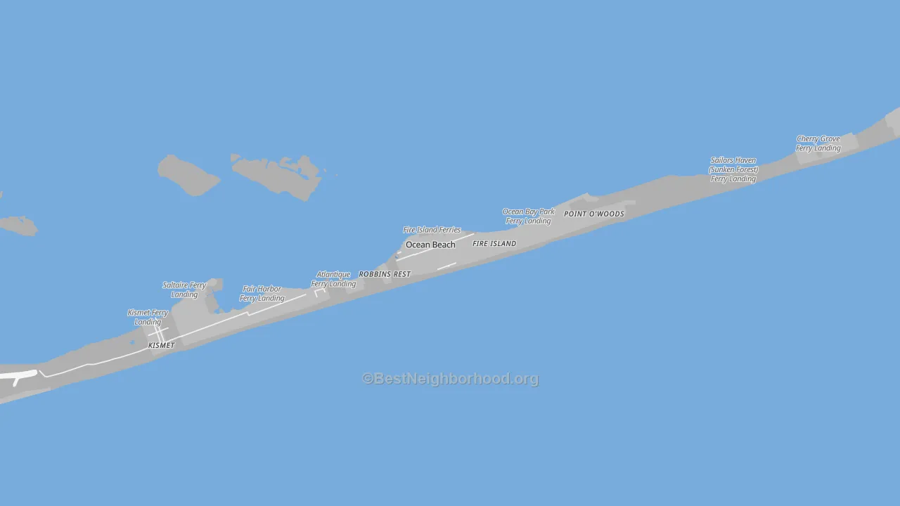 Transit Grade map of Ocean Beach, NY