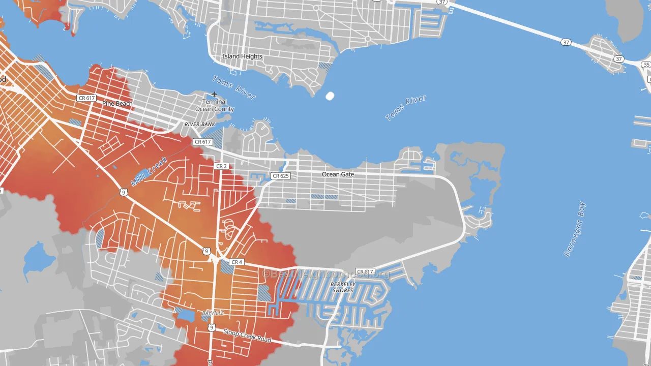 Transit Grade map of Ocean Gate, NJ