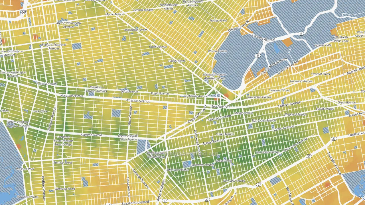 Transit Grade map of Ocean Hill, Brooklyn, NY