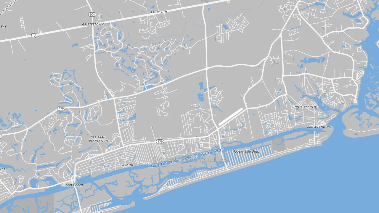 Transit Grade map of Ocean Isle Beach, NC