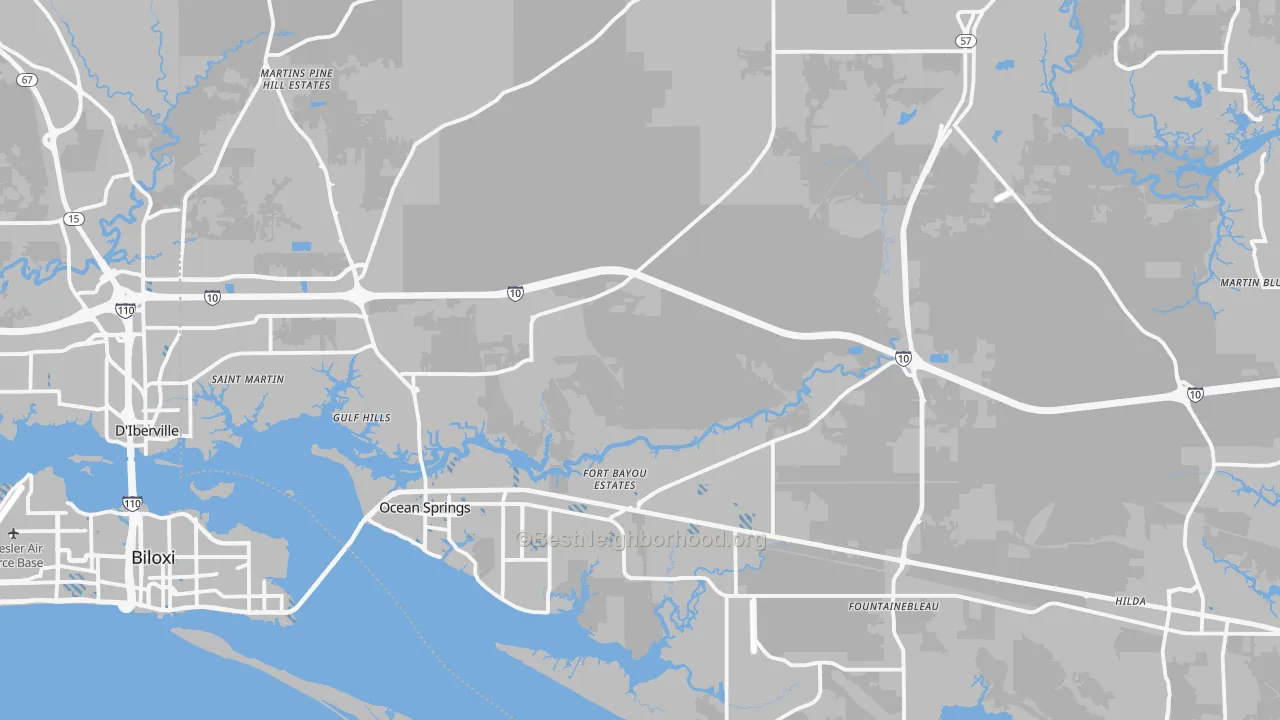 Transit Grade map of Ocean Springs, MS