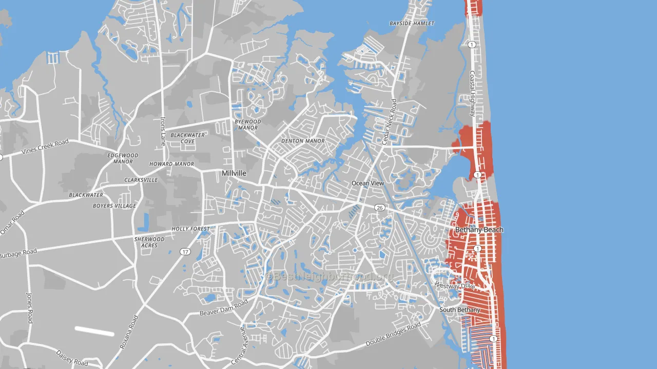 Transit Grade map of Ocean View, DE