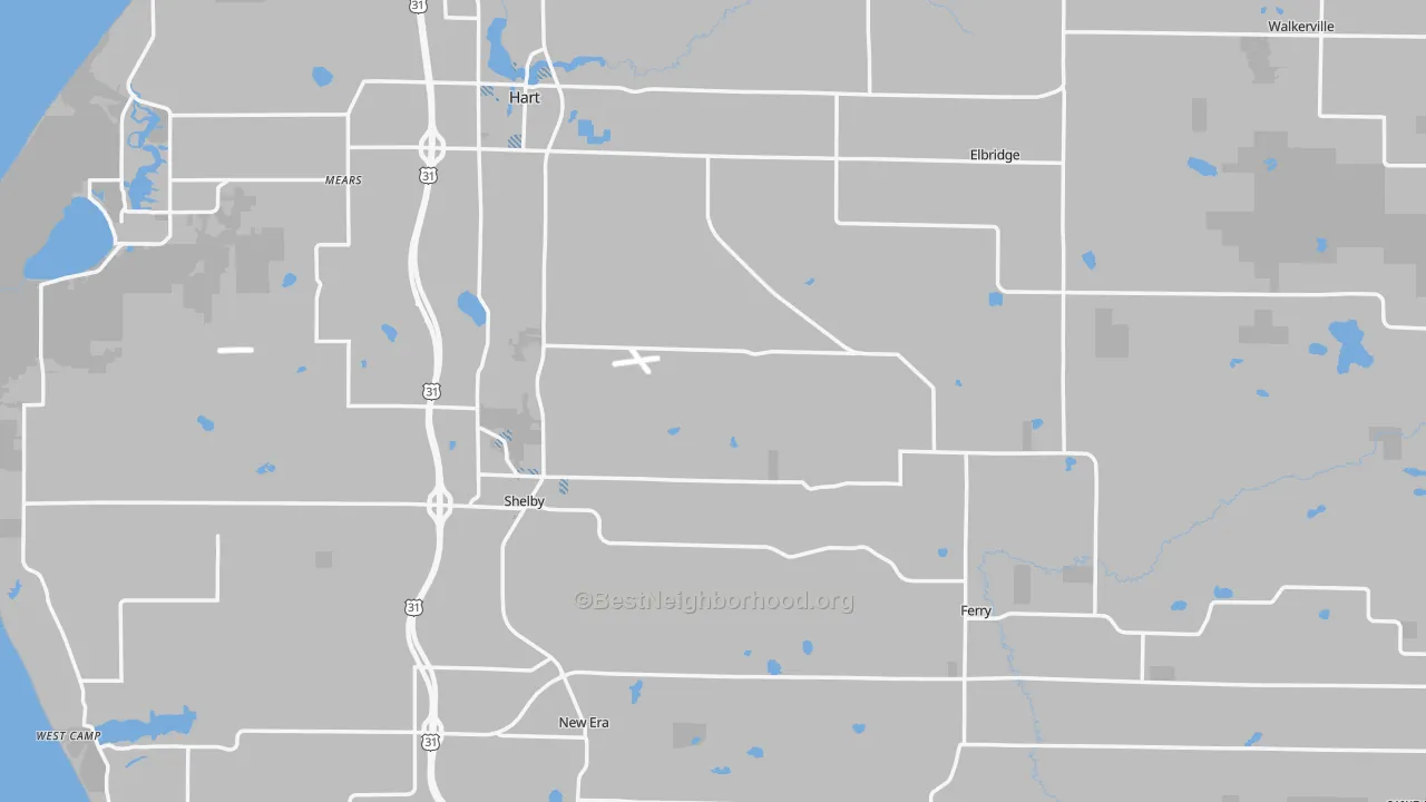 Transit Grade map of Oceana County, MI
