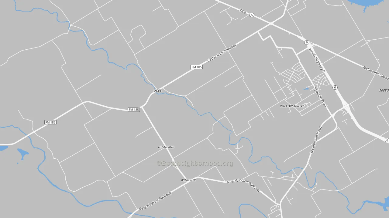 Transit Grade map of Ocee, TX