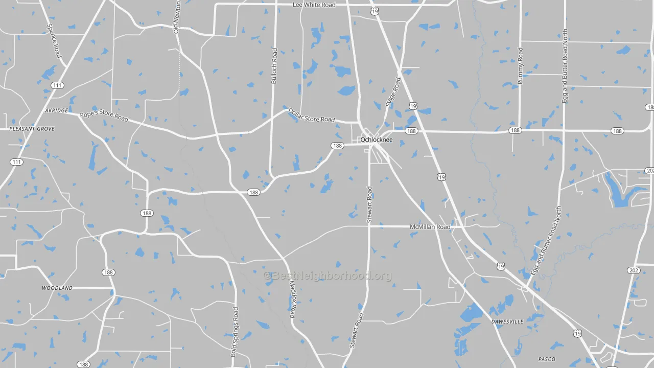 Transit Grade map of Ochlocknee, GA