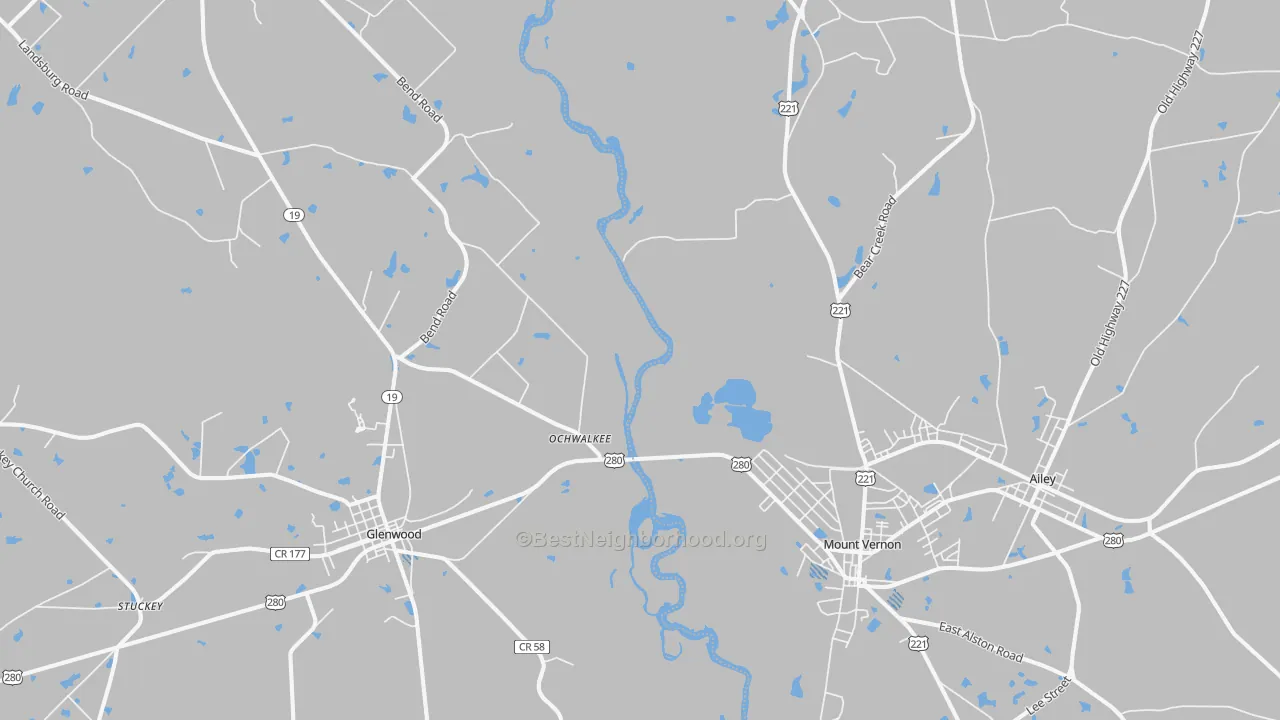 Transit Grade map of Ochwalkee, GA
