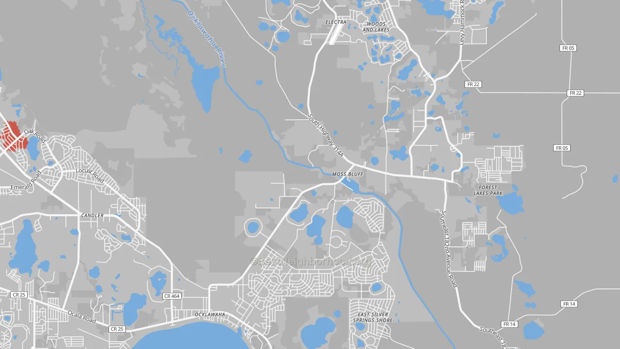 Transit Grade map of Ocklawaha, FL