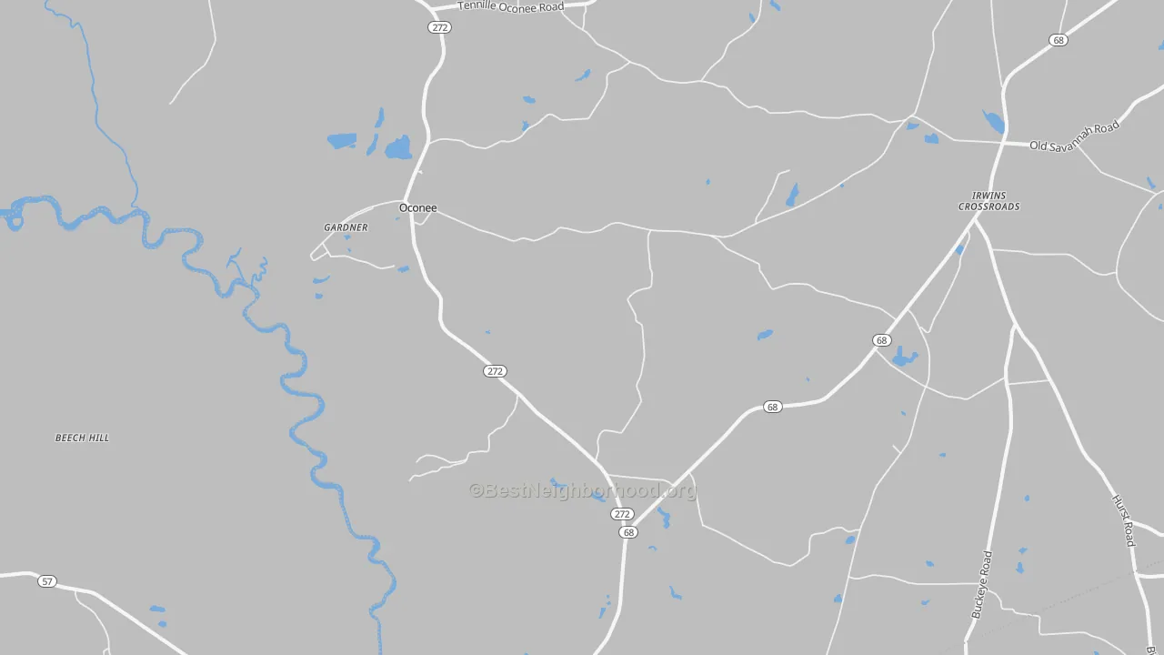 Transit Grade map of Oconee, GA