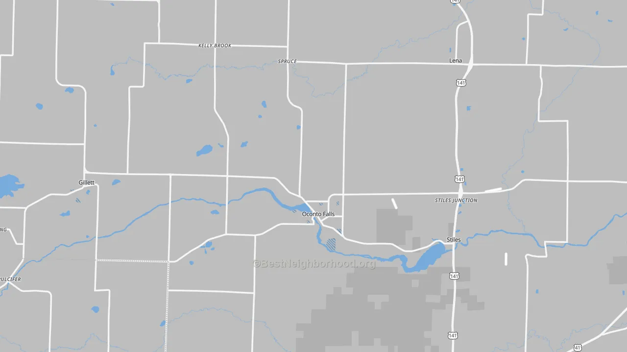 Transit Grade map of Oconto County, WI