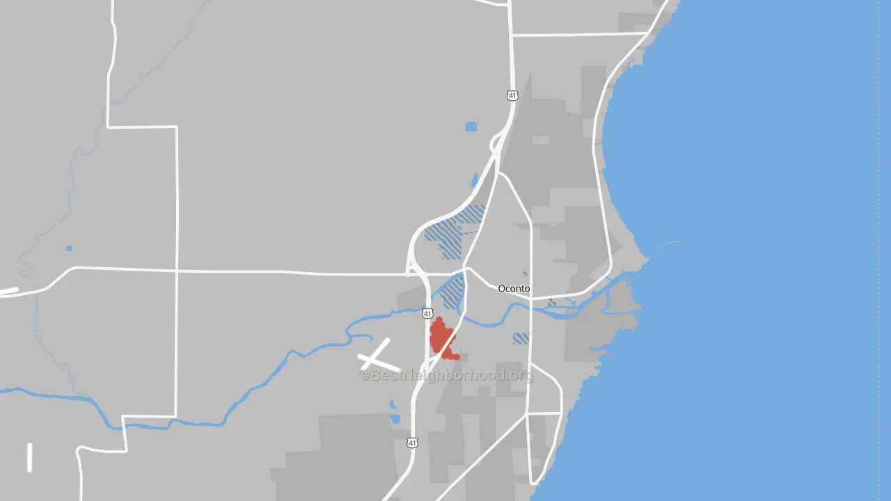Transit Grade map of Oconto, WI