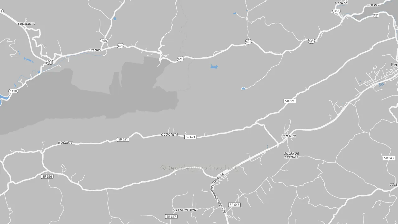 Transit Grade map of Ocoonita, VA