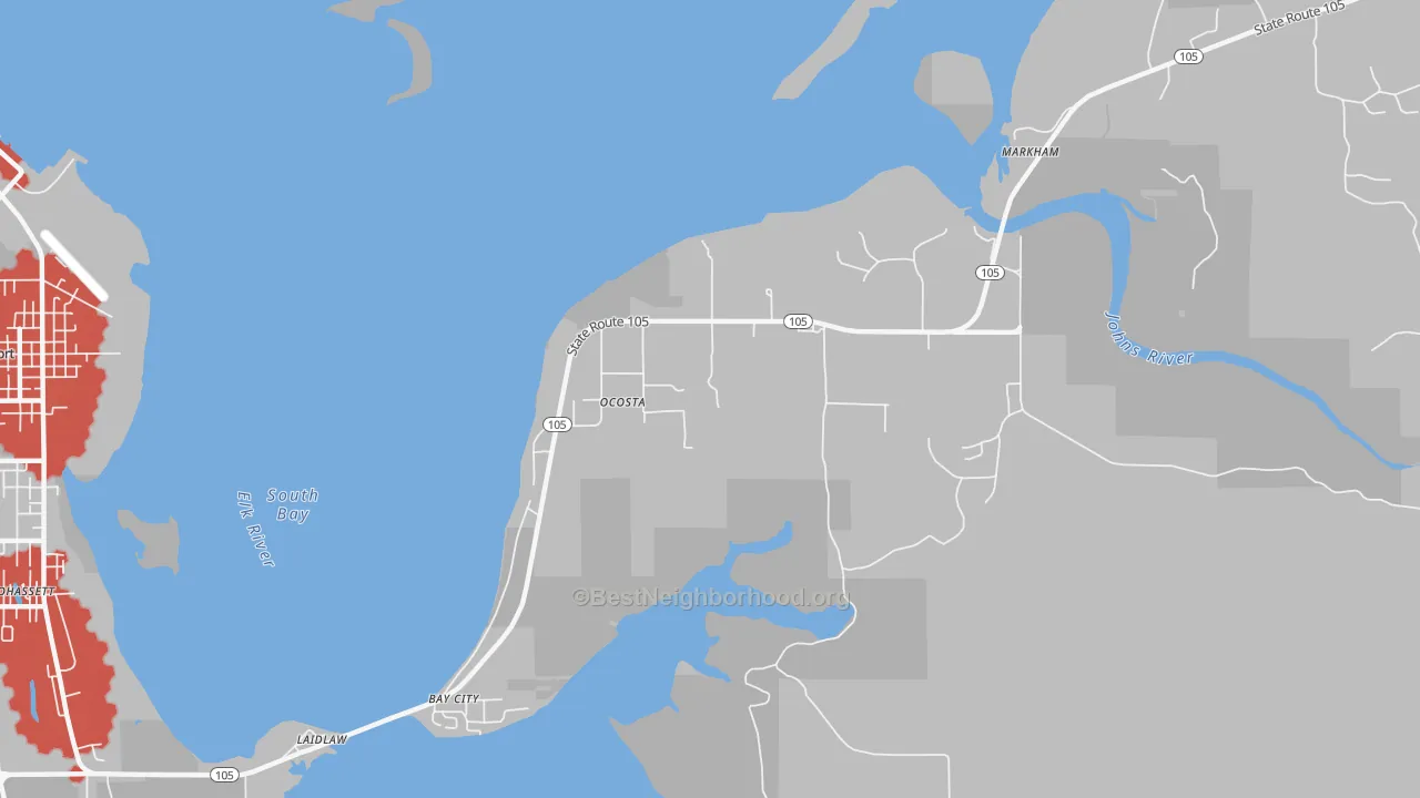 Transit Grade map of Ocosta, WA