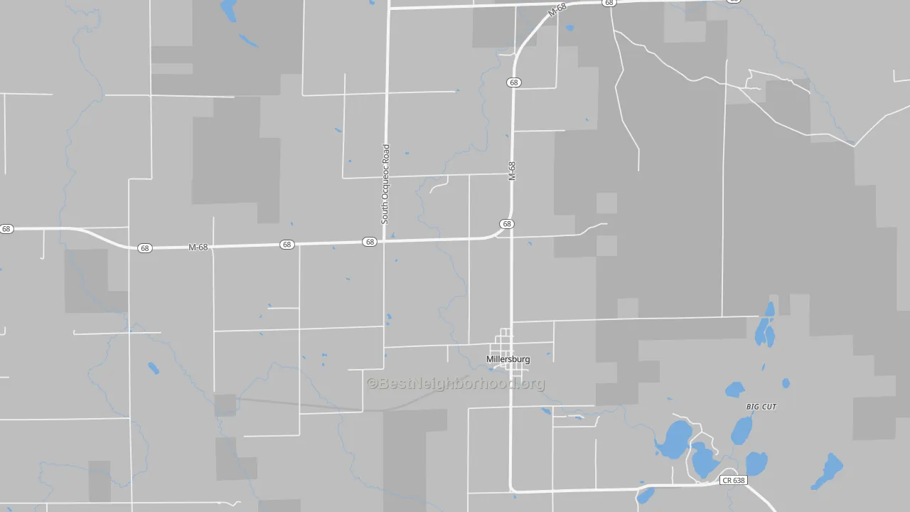 Transit Grade map of Ocqueoc, MI