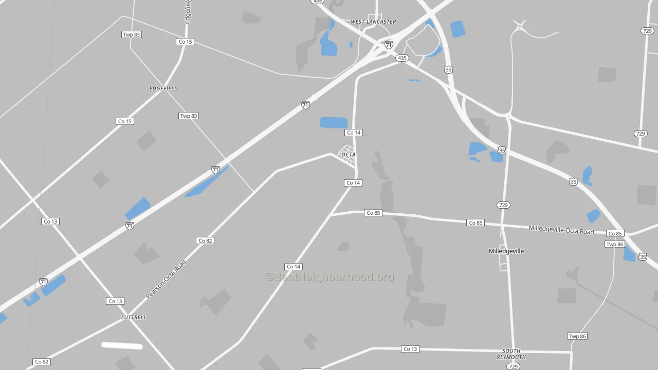 Transit Grade map of Octa, OH