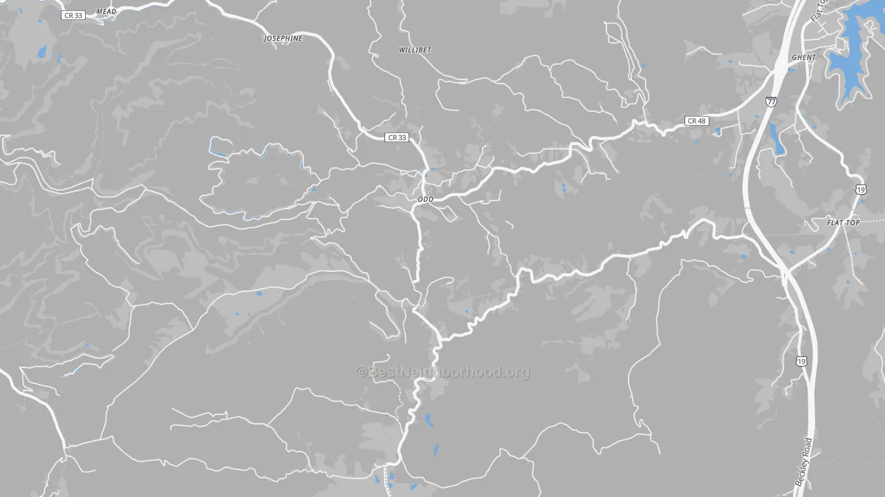 Transit Grade map of Odd, WV