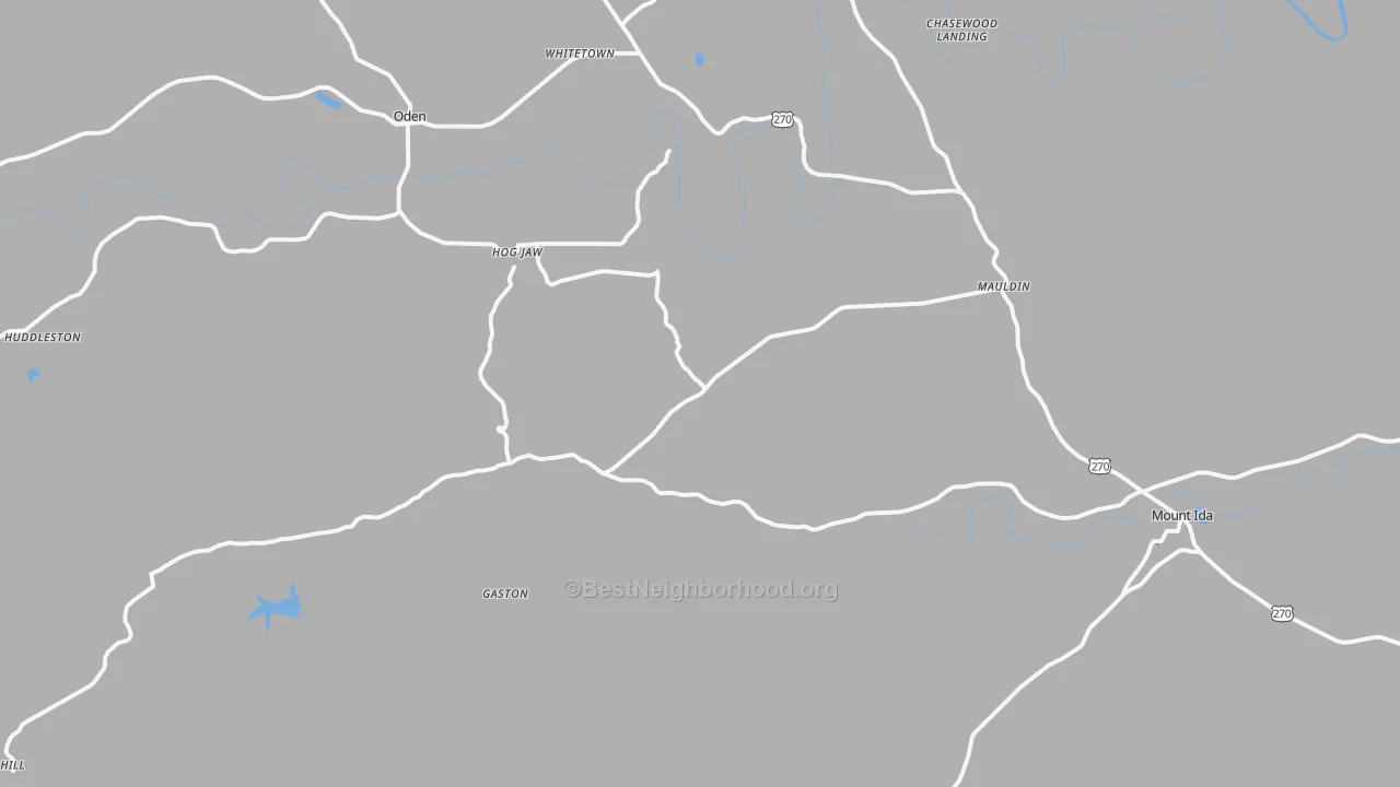 Transit Grade map of Oden, AR