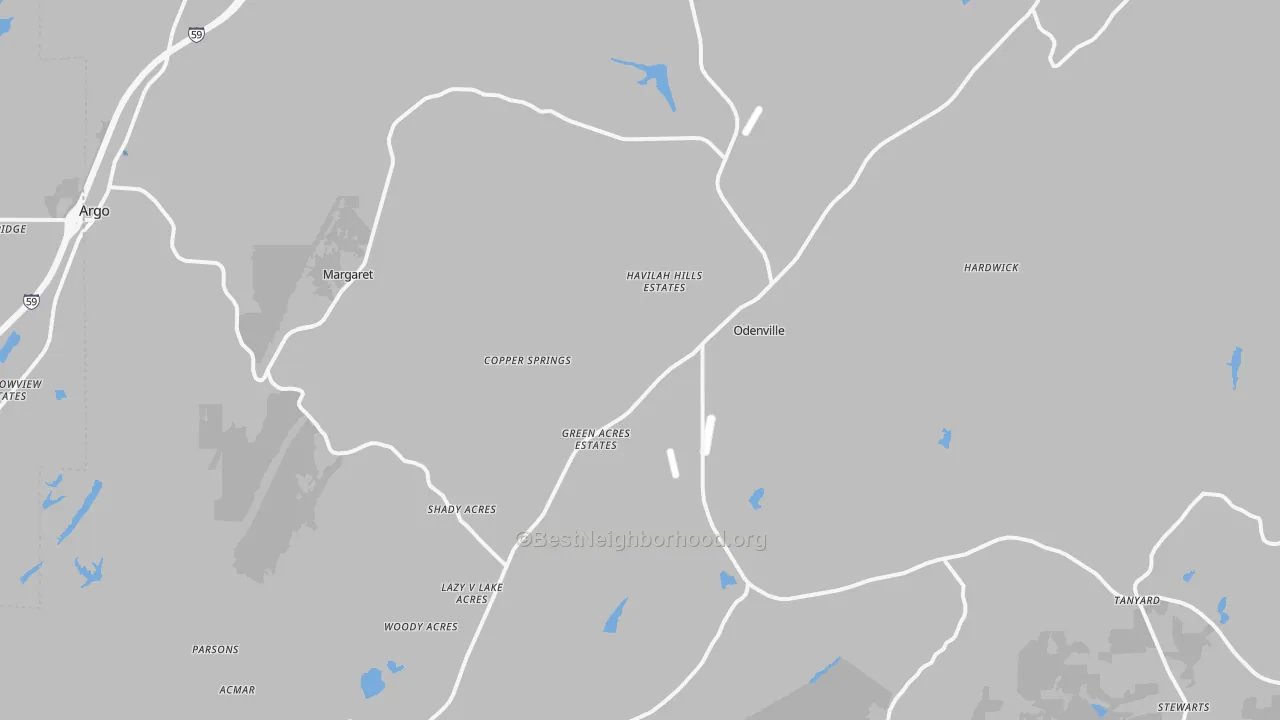 Transit Grade map of Odenville, AL