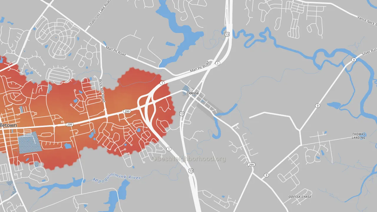 Transit Grade map of Odessa, DE
