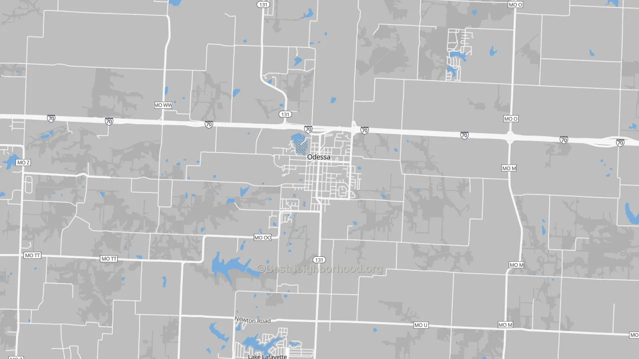 Transit Grade map of Odessa, MO