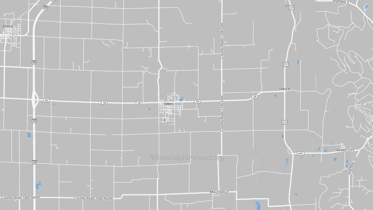 Transit Grade map of Odon, IN
