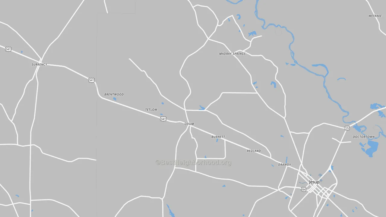 Transit Grade map of Odum, GA