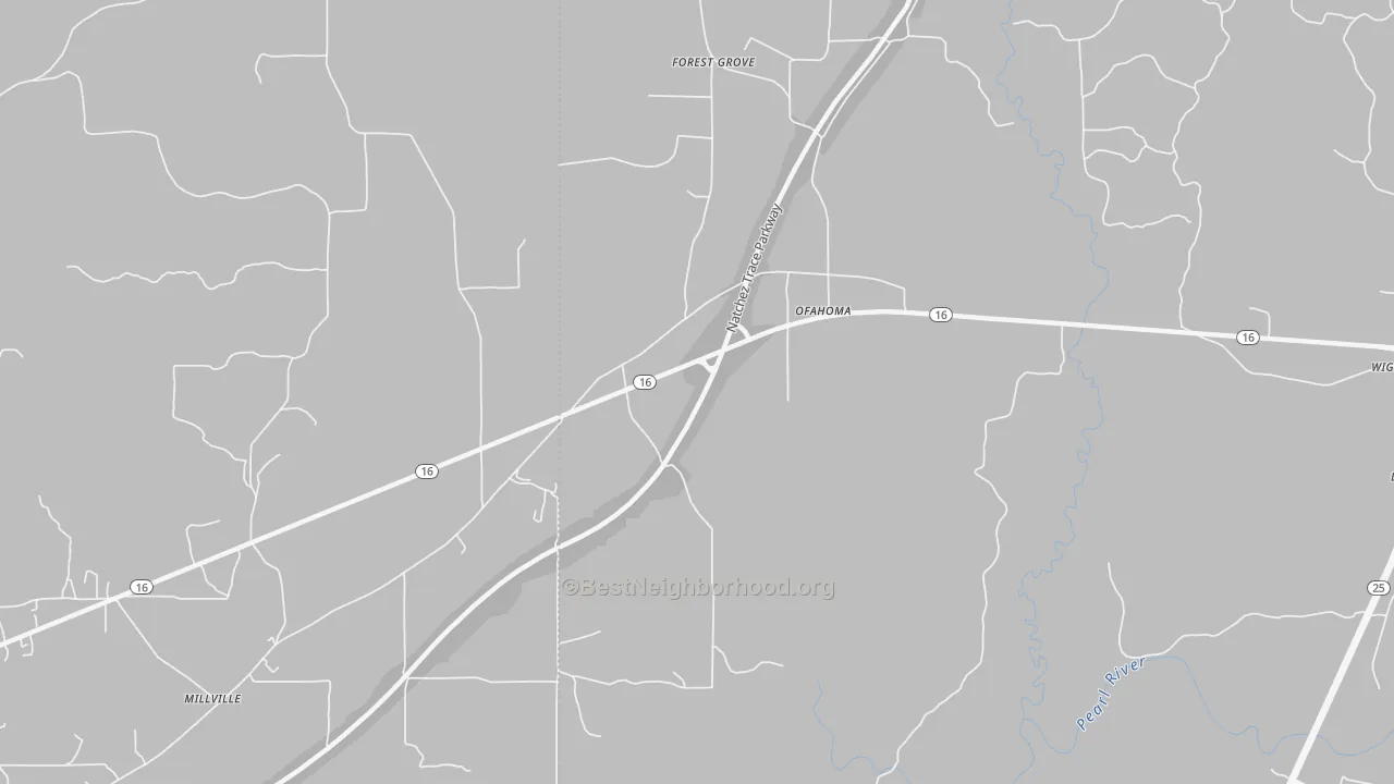 Transit Grade map of Ofahoma, MS