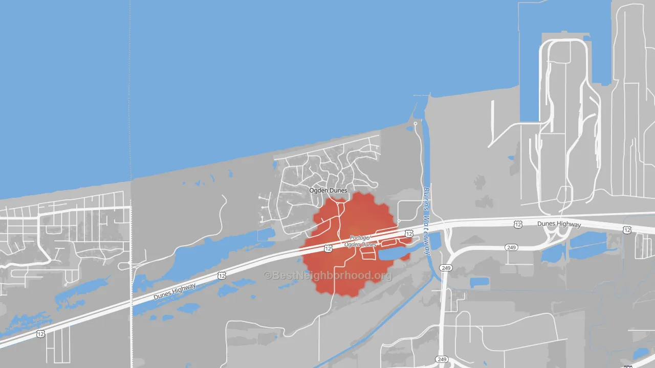 Transit Grade map of Ogden Dunes, IN