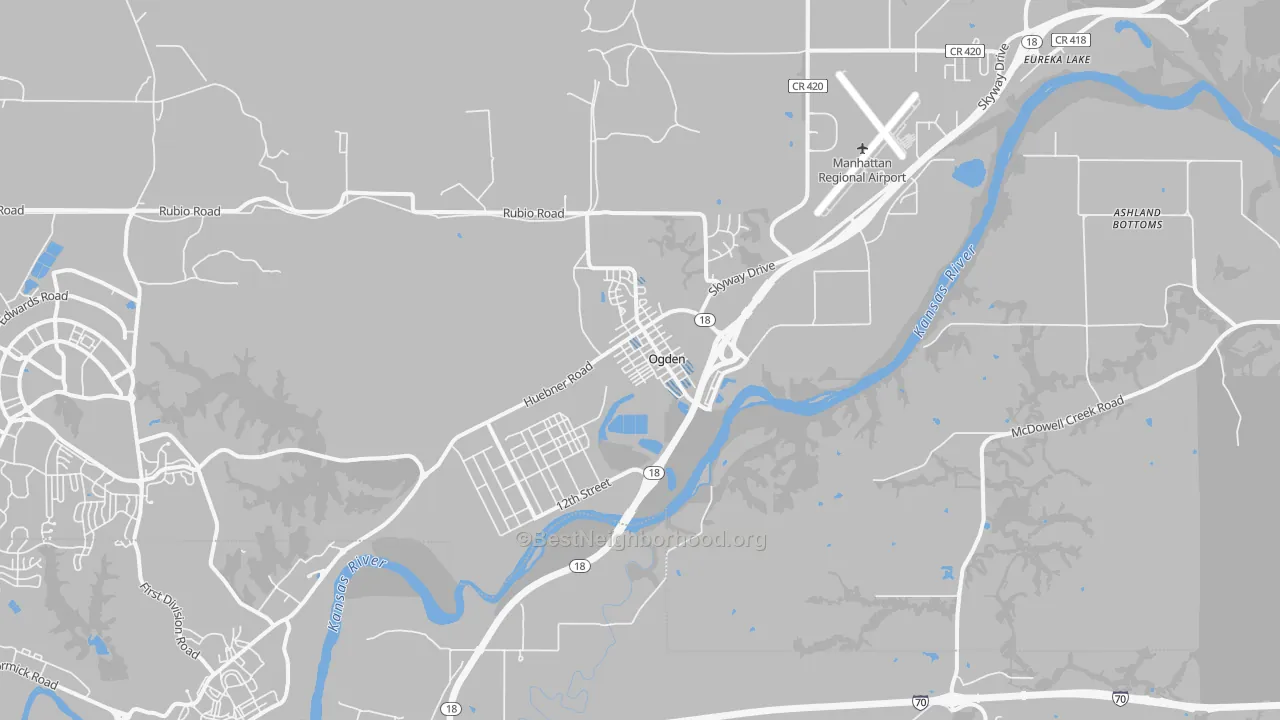 Transit Grade map of Ogden, KS