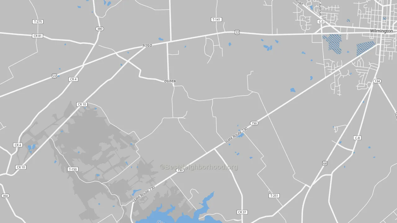 Transit Grade map of Ogden, OH