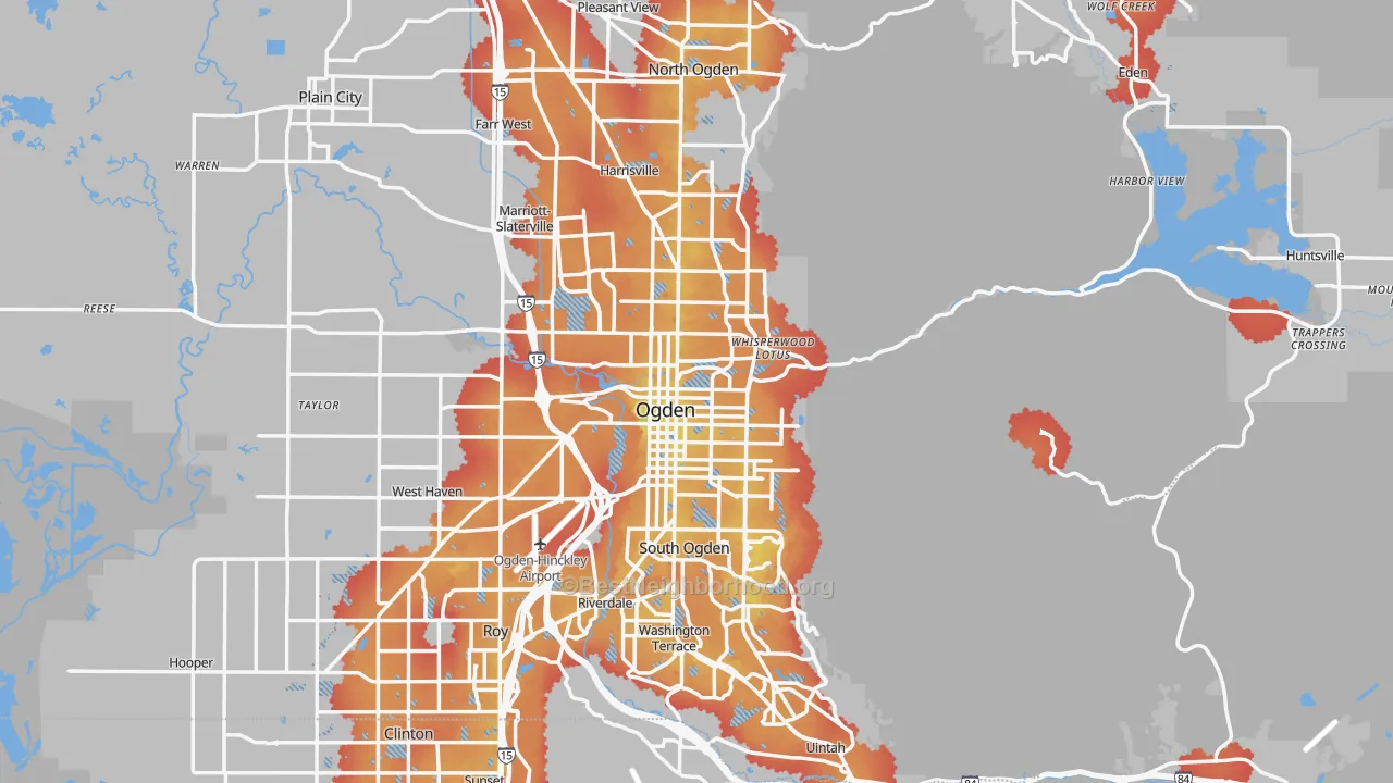 Transit Grade map of Ogden, UT