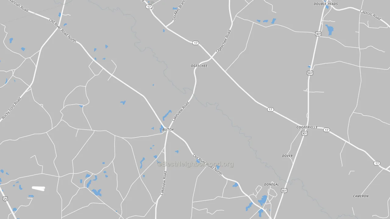 Transit Grade map of Ogeechee, GA