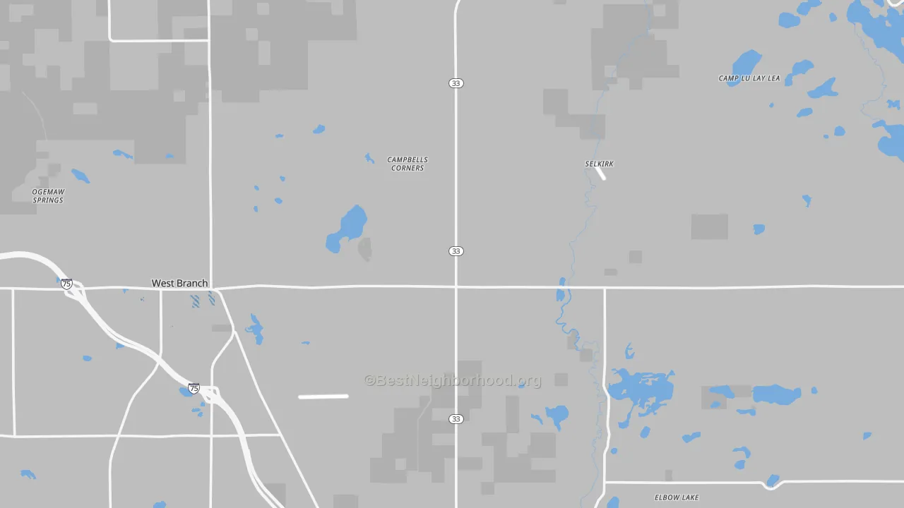 Transit Grade map of Ogemaw County, MI