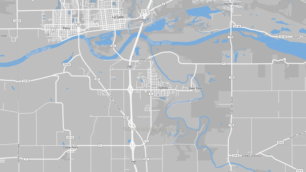Transit Grade map of Oglesby, IL