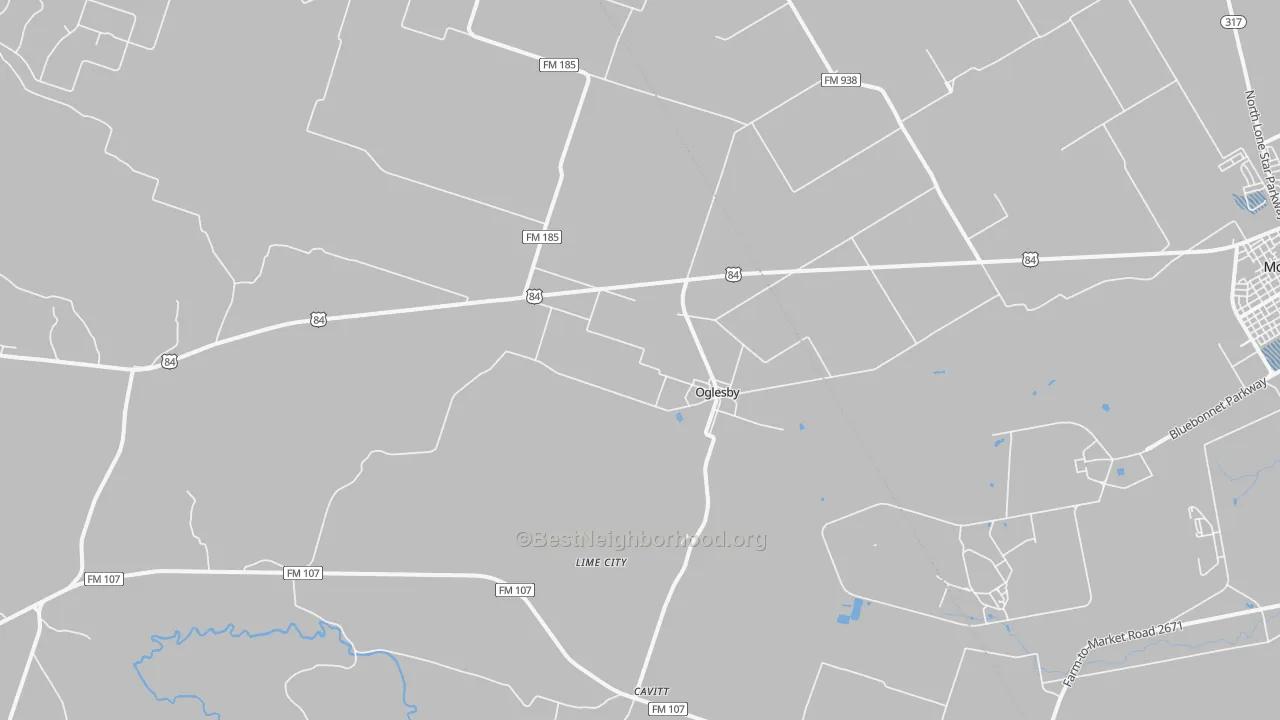 Transit Grade map of Oglesby, TX