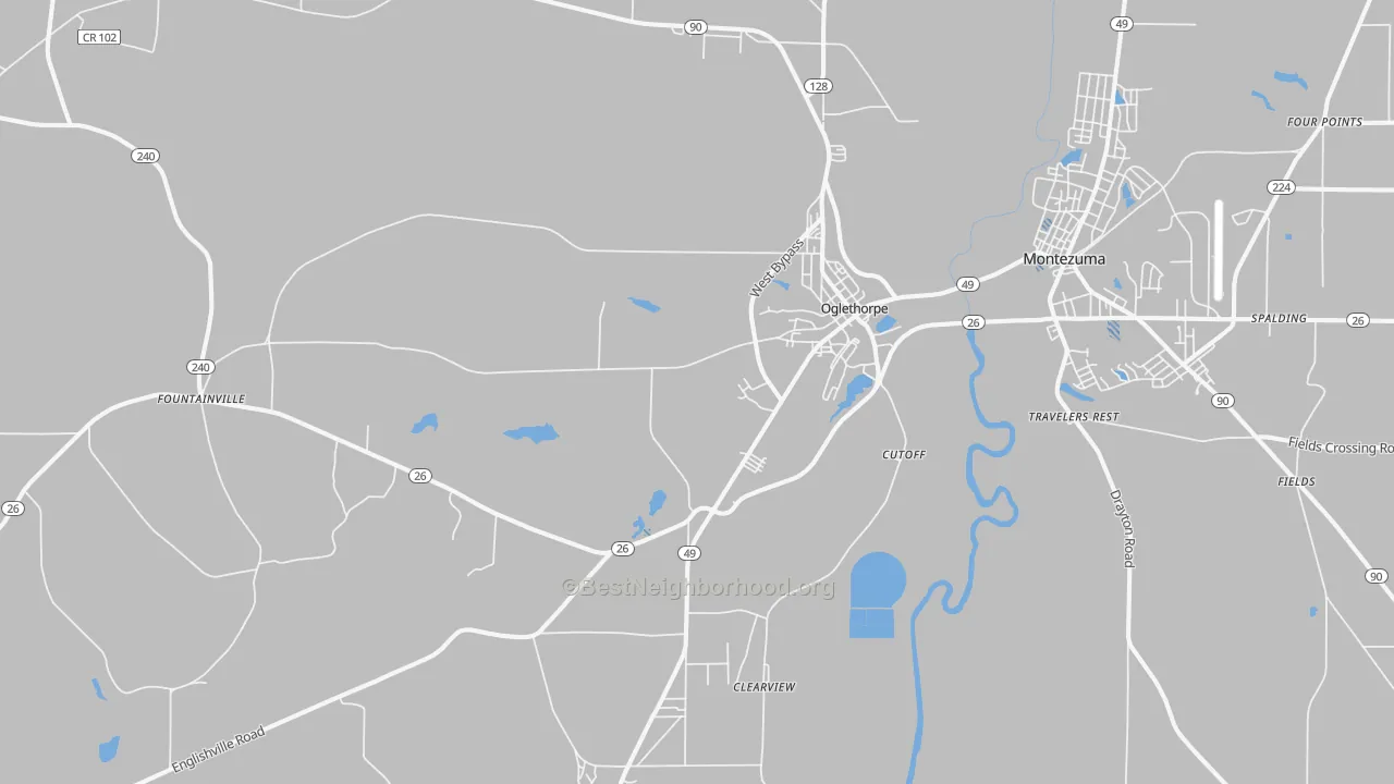 Transit Grade map of Oglethorpe, GA